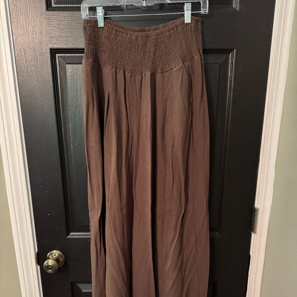 Womens Wide Leg Drapey Pull On Pants